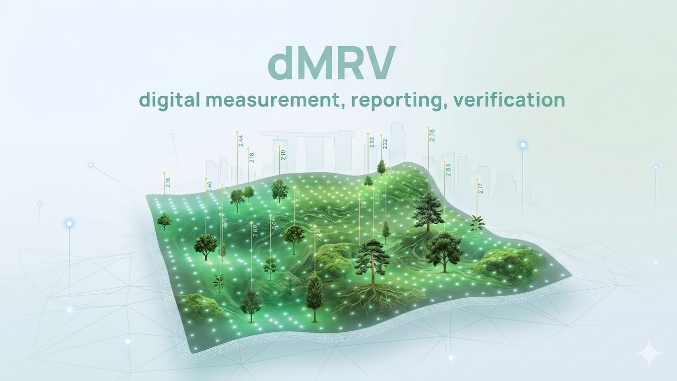 D-MRV flow from device identity to verification pack